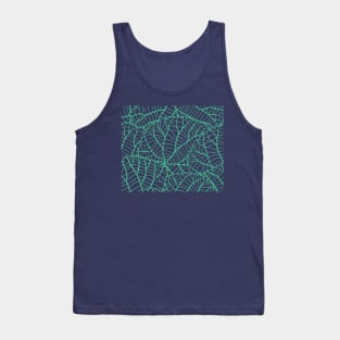 Green Lines Mesh Pattern Seamless With Dark Purple Background Tank Top